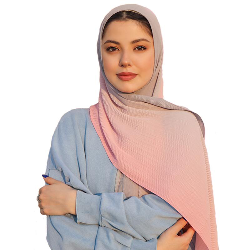 Scarves Colors Ombre Gradient Crinkle Chiffon Hijabs Headscarf Pleated Shawls Muslim Head Wraps Turbands Foluard 1PC Retail, Blue;gray
Scarves Colors Ombre Gradient Crinkle Chiffon Hijabs Headscarf Pleated Shawls Muslim Head Wraps Turbands Foluard 1PC Retail, Blue;gray