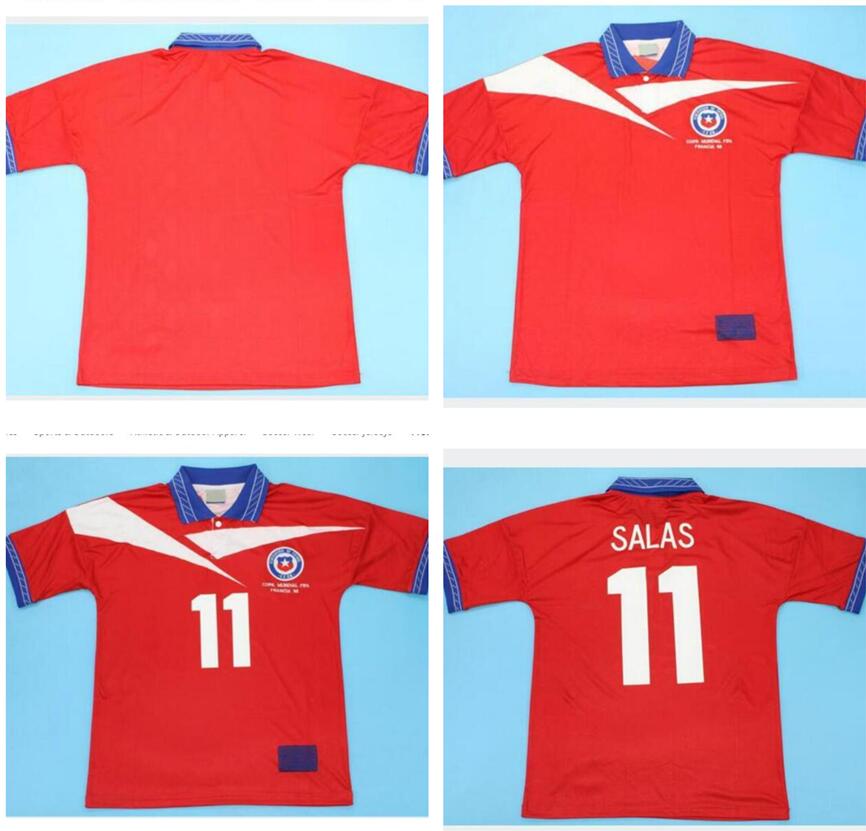 1998 retro Chile soccer jersey 98 home red vintage football shirts classic Uniform #11 SALAS Zamorano Neira Rozental Acuna Sierra top quality S-2XL, Black;yellow
1998 retro Chile soccer jersey 98 home red vintage football shirts classic Uniform #11 SALAS Zamorano Neira Rozental Acuna Sierra top quality S-2XL, Black;yellow