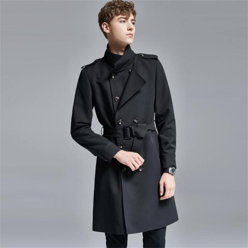 Men' Trench Coats Double-breasted Coat Men Autumn Medium Length Fashion Clothes Chaqueta Para Hombre Overcoat Long Sleeve Solid Color Black
Men' Trench Coats Double-breasted Coat Men Autumn Medium Length Fashion Clothes Chaqueta Para Hombre Overcoat Long Sleeve Solid Color Black