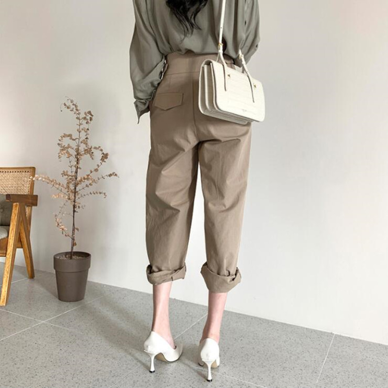 OL Wear Casual High Waist Straight Wide Leg Pants Women Bottoms Spring Autumn Suit Solid Loose Trousers Female 210421