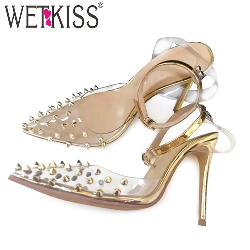 Dress Shoes WETKISS Rivet Sandals Women 2021 Studded Summer Woman Transparent PVC Female High Heels Party Ladies, Black
Dress Shoes WETKISS Rivet Sandals Women 2021 Studded Summer Woman Transparent PVC Female High Heels Party Ladies, Black