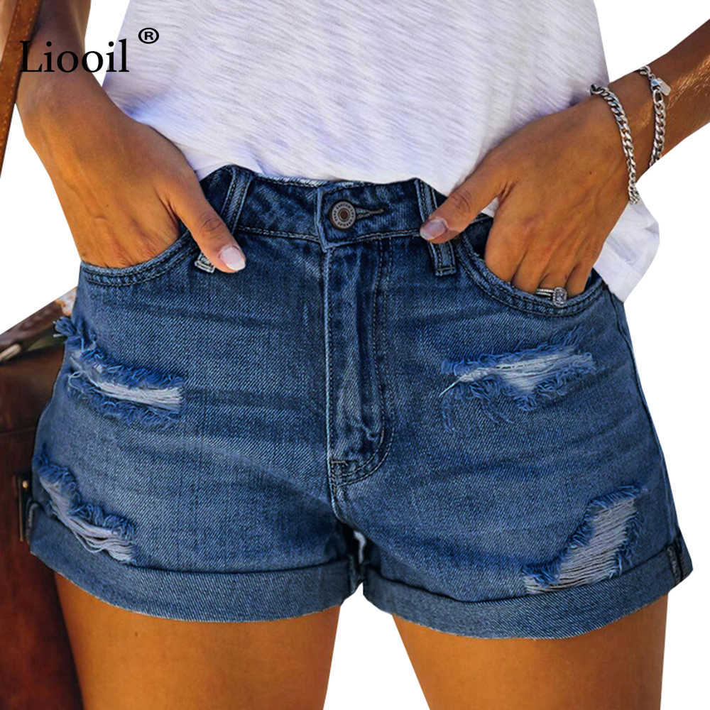 Liooil Ripped Jeans Shorts For Women Summer Streetwear With Pocket Zipper Sexy Black Blue Womens High Waist Stretch Denim Short 210611
Liooil Ripped Jeans Shorts For Women Summer Streetwear With Pocket Zipper Sexy Black Blue Womens High Waist Stretch Denim Short 210611