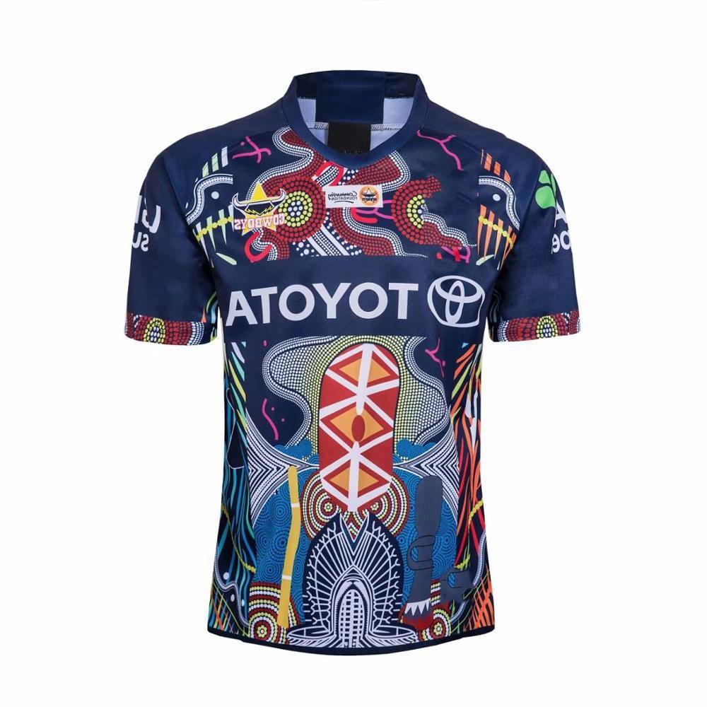 North Queensland Cowboys Men's Indigenous Rugby Sport Shirt S-3XL, Gray