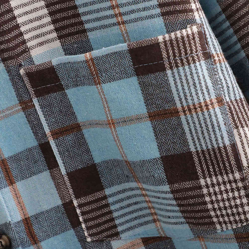 Fashion Women Plaid Shirt Chic Checked Blouse Long Sleeve Female Casual Print Shirts Loose Tops Blusas 210520