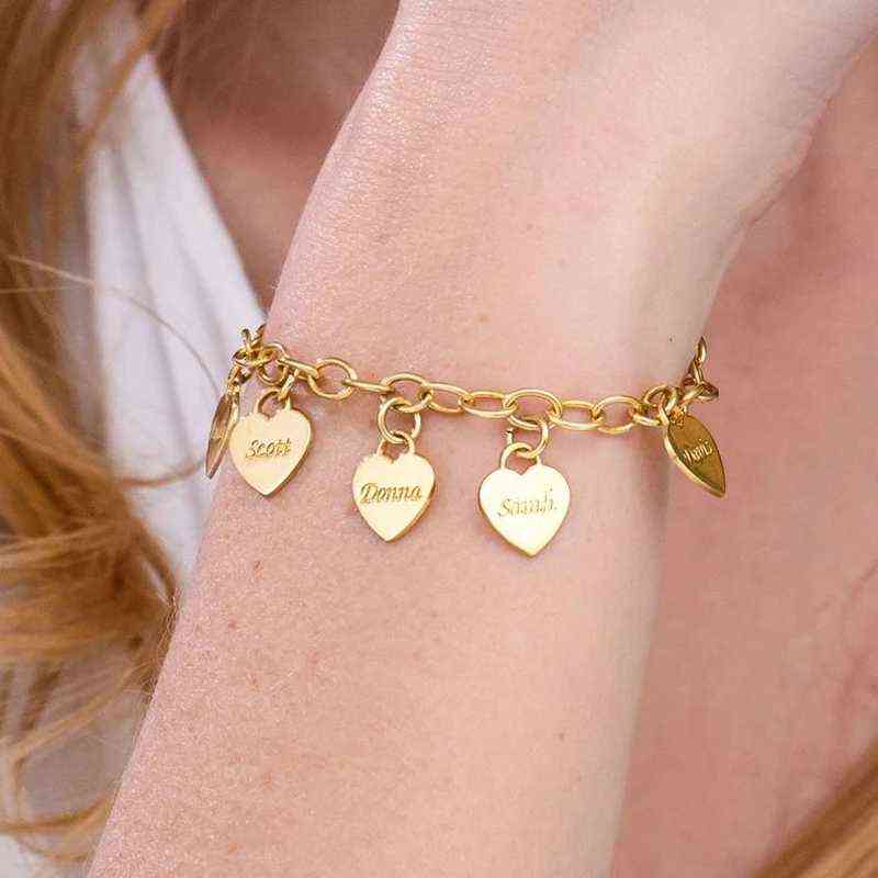 Sherma Personalized 1-5 Name Bracelet Heart Pendant Gold Stainless Steel Chain Ladies Jewelry
Sherma Personalized 1-5 Name Bracelet Heart Pendant Gold Stainless Steel Chain Ladies Jewelry