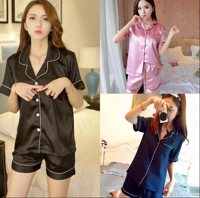 loungewear two piece satin pajamas women sleepwear set short sleeve button down pj korean style silk sets ouc413a, Black;red
loungewear two piece satin pajamas women sleepwear set short sleeve button down pj korean style silk sets ouc413a, Black;red