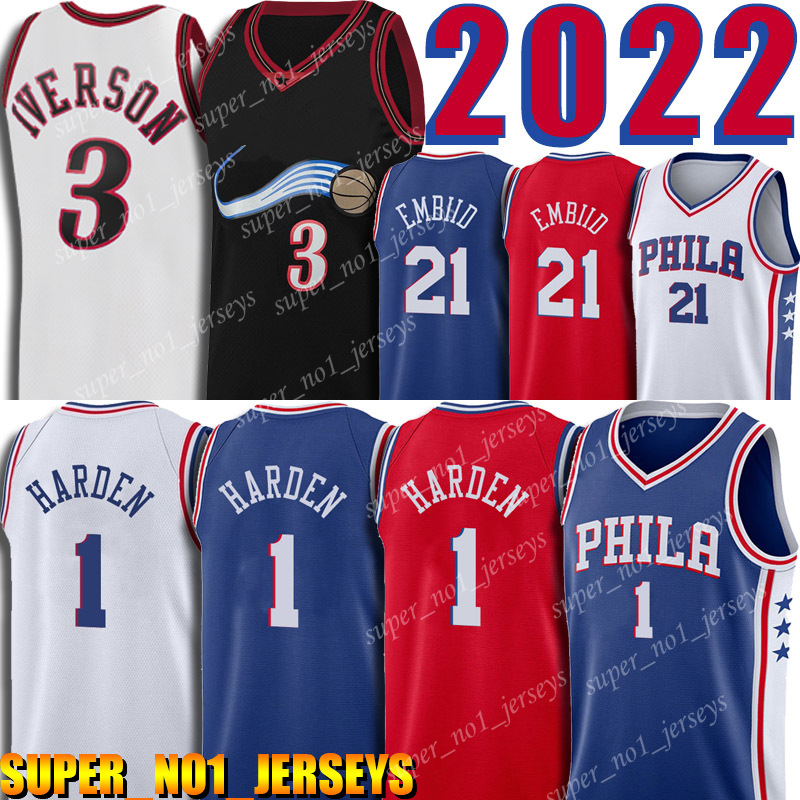 1 James Harden Joel 21 Embiid Basketball Jersey 0 Tyrese Maxey Retro Allen 3 Iverson Jerseys Throwback Julius 6 Erving 75th Anniversary, Black;red 
1 James Harden Joel 21 Embiid Basketball Jersey 0 Tyrese Maxey Retro Allen 3 Iverson Jerseys Throwback Julius 6 Erving 75th Anniversary, Black;red