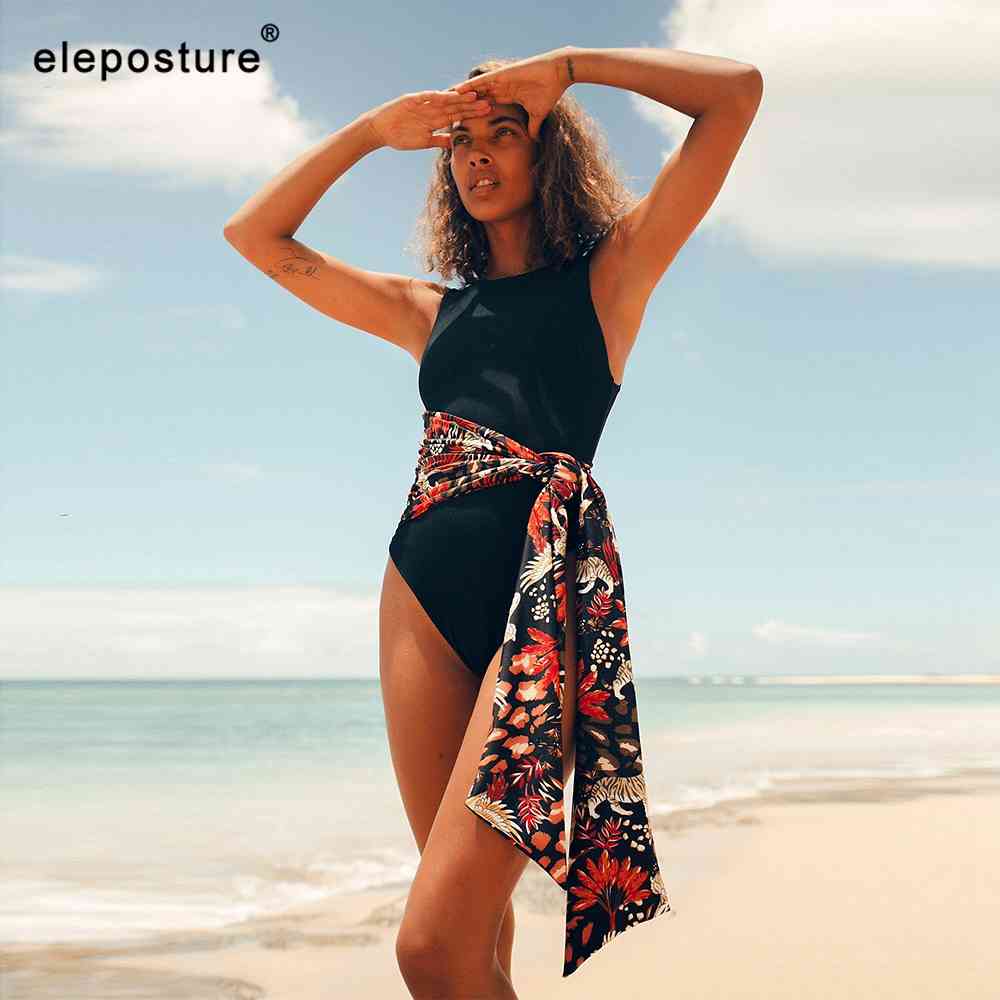 Swimsuit Female Sexy Bandage Swimwear Women Zipper Bathing Suits Summer Beach Wear Swimming Suit Monokini XL 210521