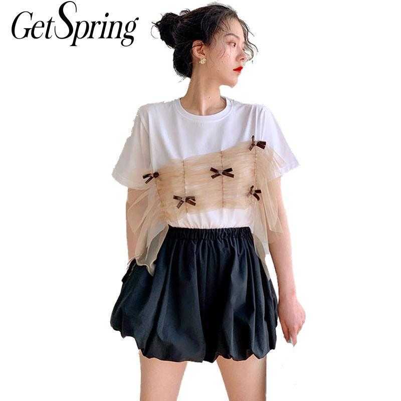 Getspring Women T Shirt Mesh Patchwork Color Matching Cotton White -shirt All Match Casual Summer Fashion 210601
Getspring Women T Shirt Mesh Patchwork Color Matching Cotton White -shirt All Match Casual Summer Fashion 210601