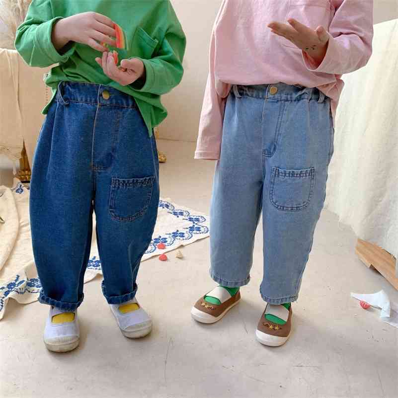 Spring Korean style loose denim pants Boys fashion baggy jeans girls casual 210708, Dark blue
Spring Korean style loose denim pants Boys fashion baggy jeans girls casual 210708, Dark blue