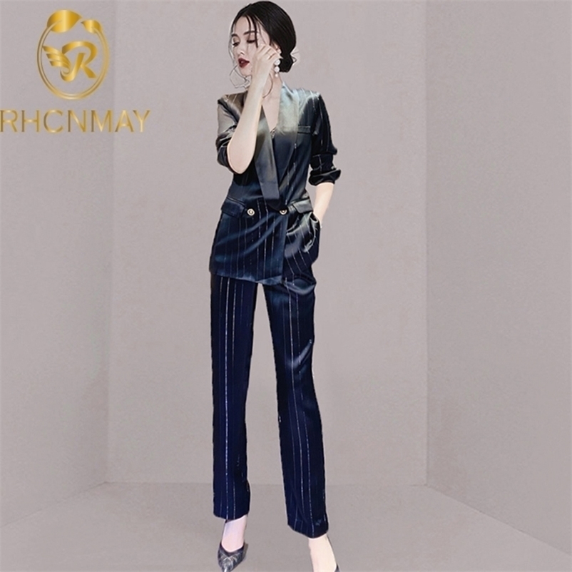 Fashion Striped Classic Suit Black Formal Office Wear Two Pieces Set For Women Long Sleeve Blazer and Pants 210520
Fashion Striped Classic Suit Black Formal Office Wear Two Pieces Set For Women Long Sleeve Blazer and Pants 210520