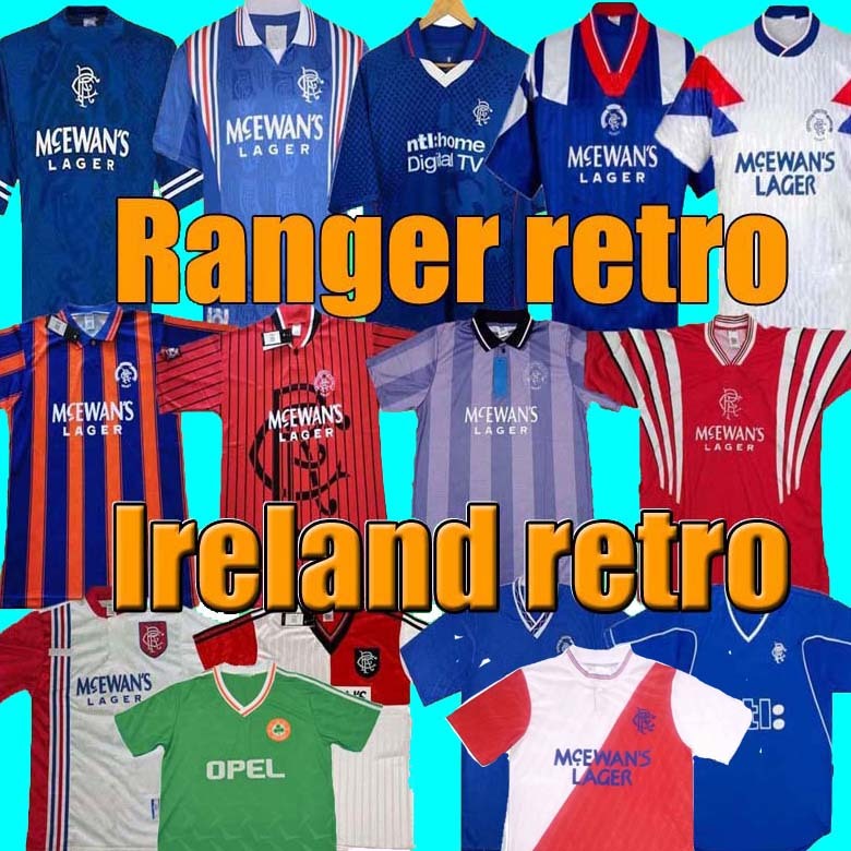 87 Glasgow rangers vintage 90 92 94 96 97 99 01 Retro jerseys red white blue away Ireland Soccer Shirts football kits Uniforms, Black
87 Glasgow rangers vintage 90 92 94 96 97 99 01 Retro jerseys red white blue away Ireland Soccer Shirts football kits Uniforms, Black