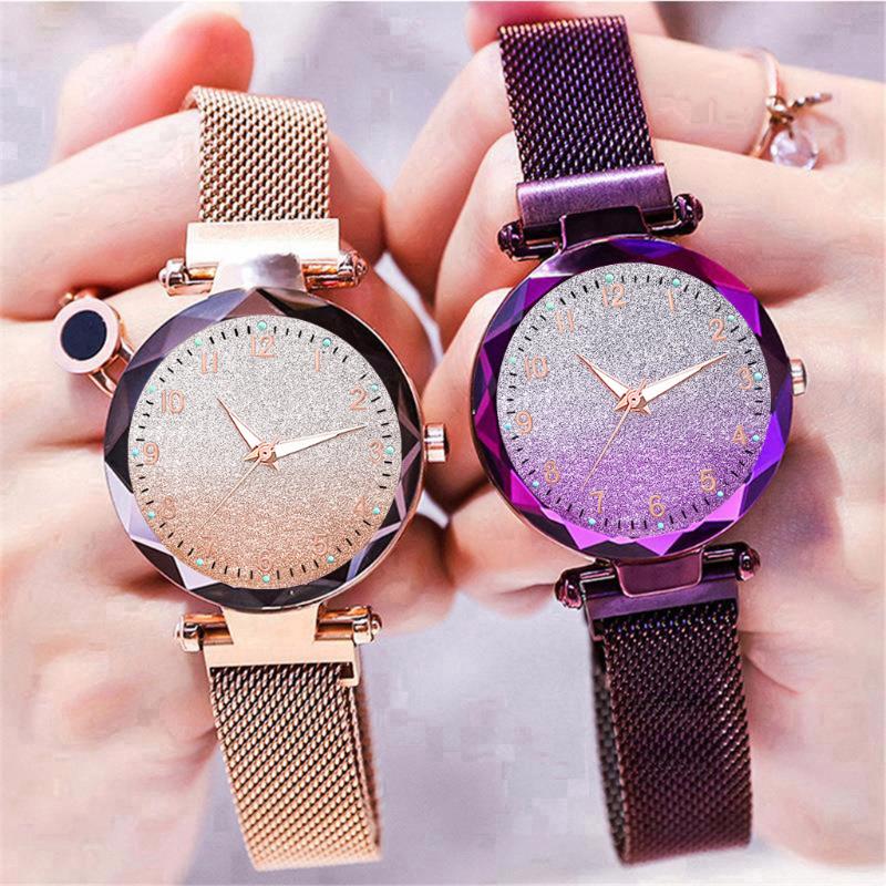 Wristwatches Women Magnet Buckle Gradient Color Starry Sky Luminous Arabic Numbers Watch Luxury Ladies Stainless Steel Quartz Watches, Black
Wristwatches Women Magnet Buckle Gradient Color Starry Sky Luminous Arabic Numbers Watch Luxury Ladies Stainless Steel Quartz Watches, Black