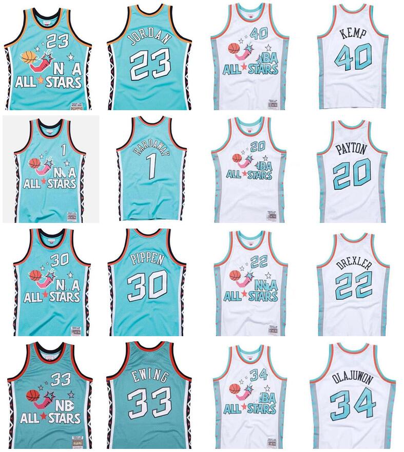 Stitched basketball Jersey 1 Hardaway 34 Olajuwon 30 Pippen 5 Kidd 10 Barkley 32 O 'Neal 35 Hill 40 Payton Mitchell&Ness 1996 All-Star, Black;red
Stitched basketball Jersey 1 Hardaway 34 Olajuwon 30 Pippen 5 Kidd 10 Barkley 32 O 'Neal 35 Hill 40 Payton Mitchell&Ness 1996 All-Star, Black;red
