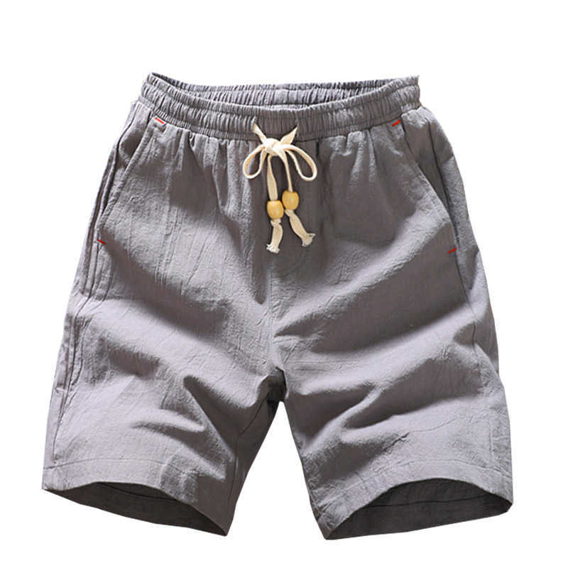 Summer Cotton Shorts Loose Men's Casual Short Joggers Black White Drawstring Waist Bermuda Men Plus Size 4XL 5XL 210629