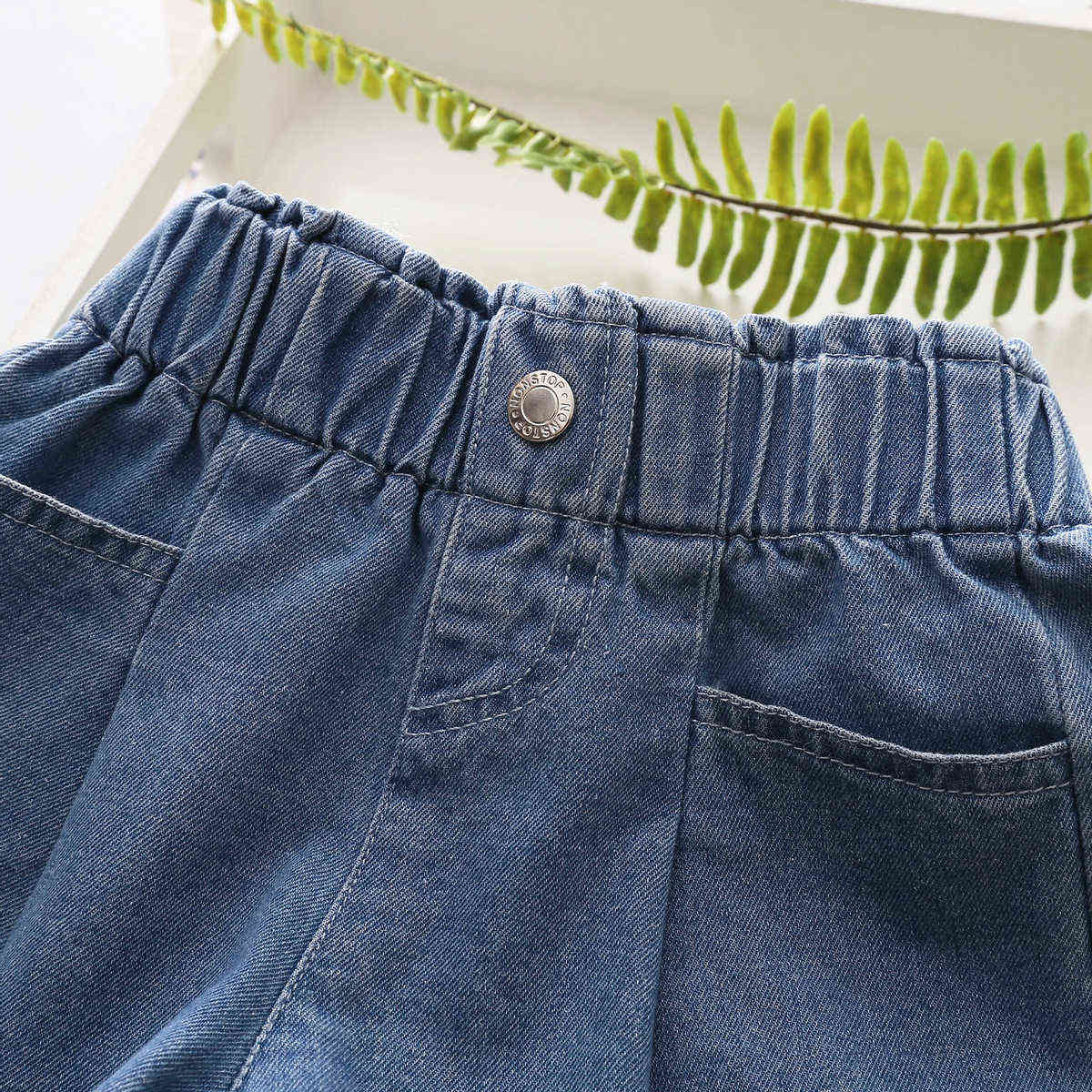 Summer Fashion Cute 3 4 5 6 7 8 9 10 11 12 Years Children Pocket Cotton Big Size Loose Denim Shorts For Baby Kids Girls 210529