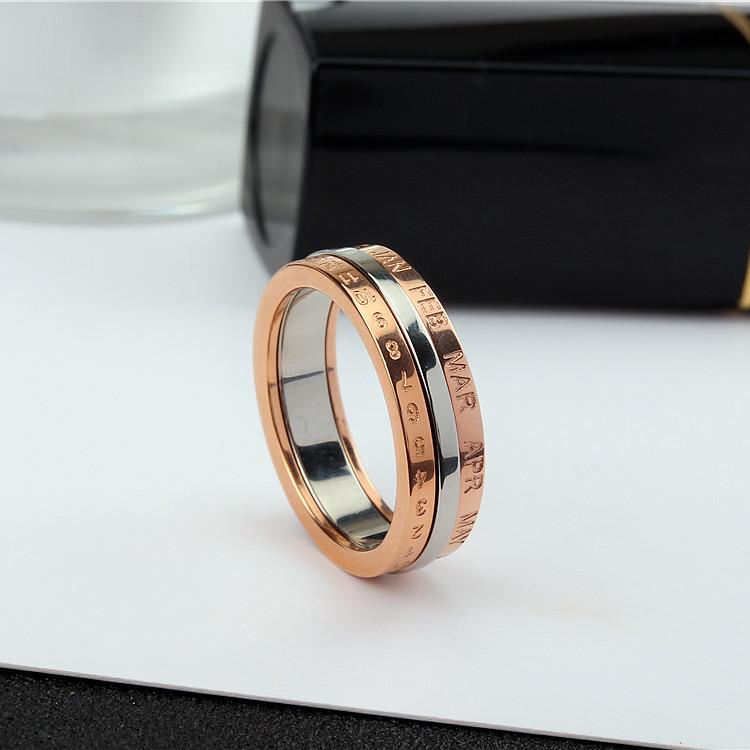 Cluster Rings YUN RUO 2021 Rose Gold Personality Rotatable Number Ring For Woman Man Gift 316L Stainless Steel Jewelry High Polish Never Fad
