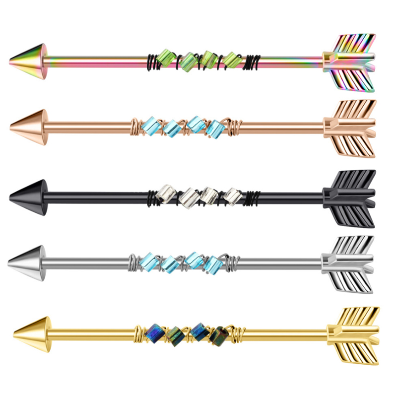 14G Surgical Steel Industrial Barbell Earrings Cartilage Arrows Body Piercing Bars For Men and Women
14G Surgical Steel Industrial Barbell Earrings Cartilage Arrows Body Piercing Bars For Men and Women