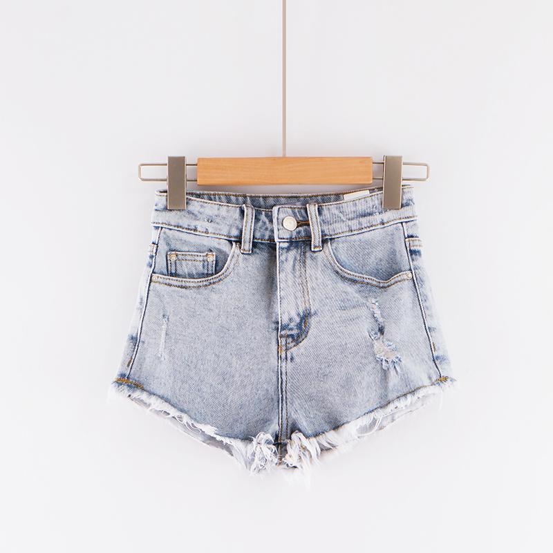 Sexy Summer Denim Shorts Women Vintage High Waist Jean Female Worn Loose Burr Hole Jeans With Casual Streetwear Women's