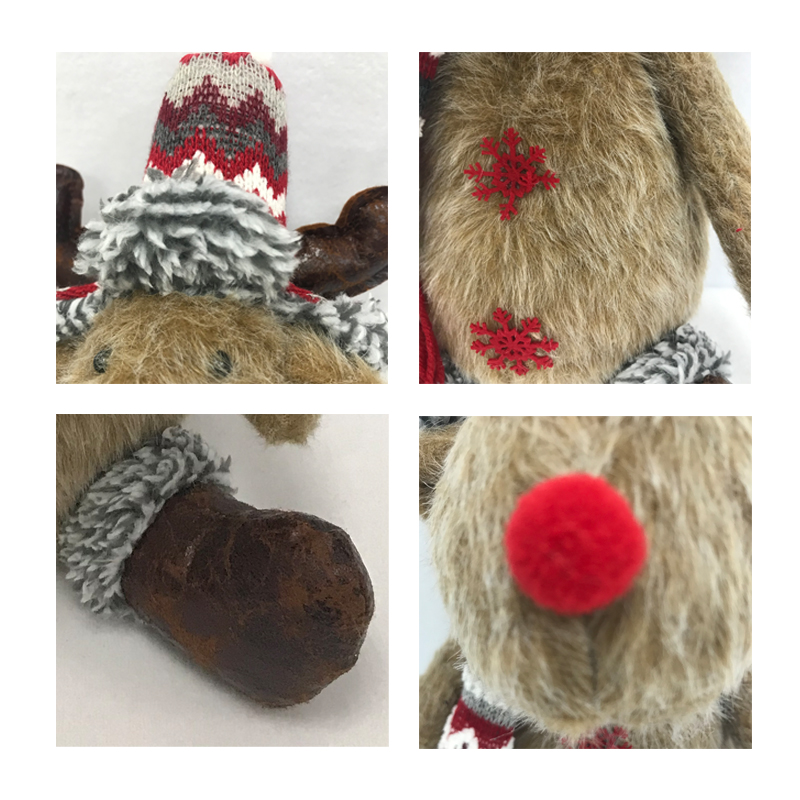 Christmas ornament Plush sitting deer elk Decorations Free shipping