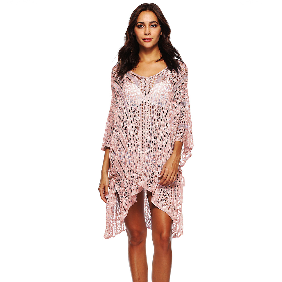 Women Beach Tops Casual Dresses Bathing Suit Cover Up Swimwear Crochet Sexy Dress Bikini Cover-ups Net Coverups, Light blue 
Women Beach Tops Casual Dresses Bathing Suit Cover Up Swimwear Crochet Sexy Dress Bikini Cover-ups Net Coverups, Light blue