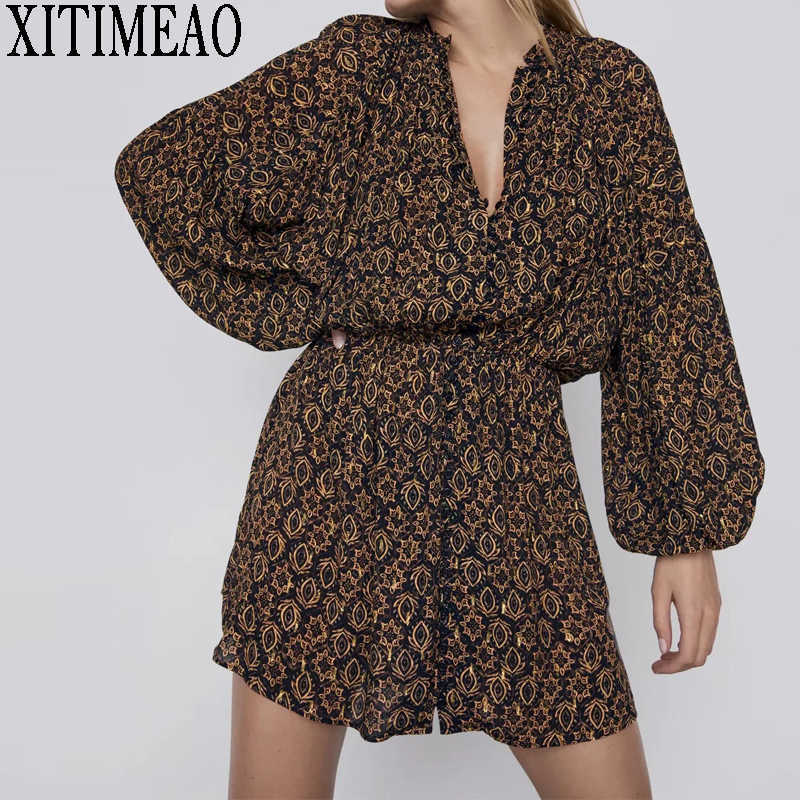 ZA Women Vintage Print Dress Long Sleeve O-neck Simple Female Waistline Mini Skirt 210604, As picture
ZA Women Vintage Print Dress Long Sleeve O-neck Simple Female Waistline Mini Skirt 210604, As picture