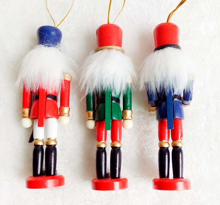 1 set of the latest model = 6 Christmas decorations, Nutcracker, Wooden Puppets, 12CM Tin Soldier Free shipping