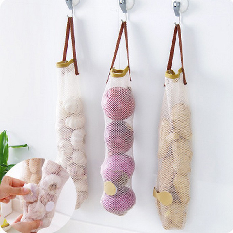 personality storage bag onion frame vegetables potatoes hanging net fruit ginger container garlic empty breathable mesh bag