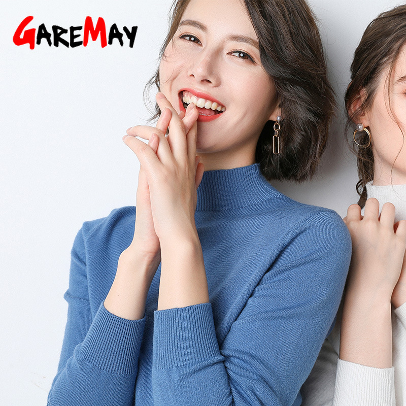 Women Knitting Sweater Long Sleeve Solid Soft Slim Female Stretch Fall Winter Short Round Neck Pullovers Knitwear Jumper 210428
