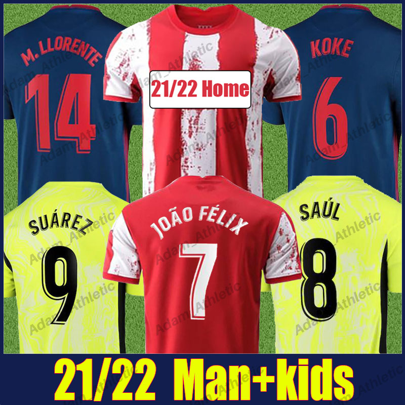 Athletic JOAO FELIX Soccer Jerseys 21/22 M.LLORENTE SUAREZ football jersey KOKE SAUL J.M.GIMENEZ red white striped shirts man kids Camiseta de Atletico Los Colchoneros, 2020 3rd+ucl
Athletic JOAO FELIX Soccer Jerseys 21/22 M.LLORENTE SUAREZ football jersey KOKE SAUL J.M.GIMENEZ red white striped shirts man kids Camiseta de Atletico Los Colchoneros, 2020 3rd+ucl