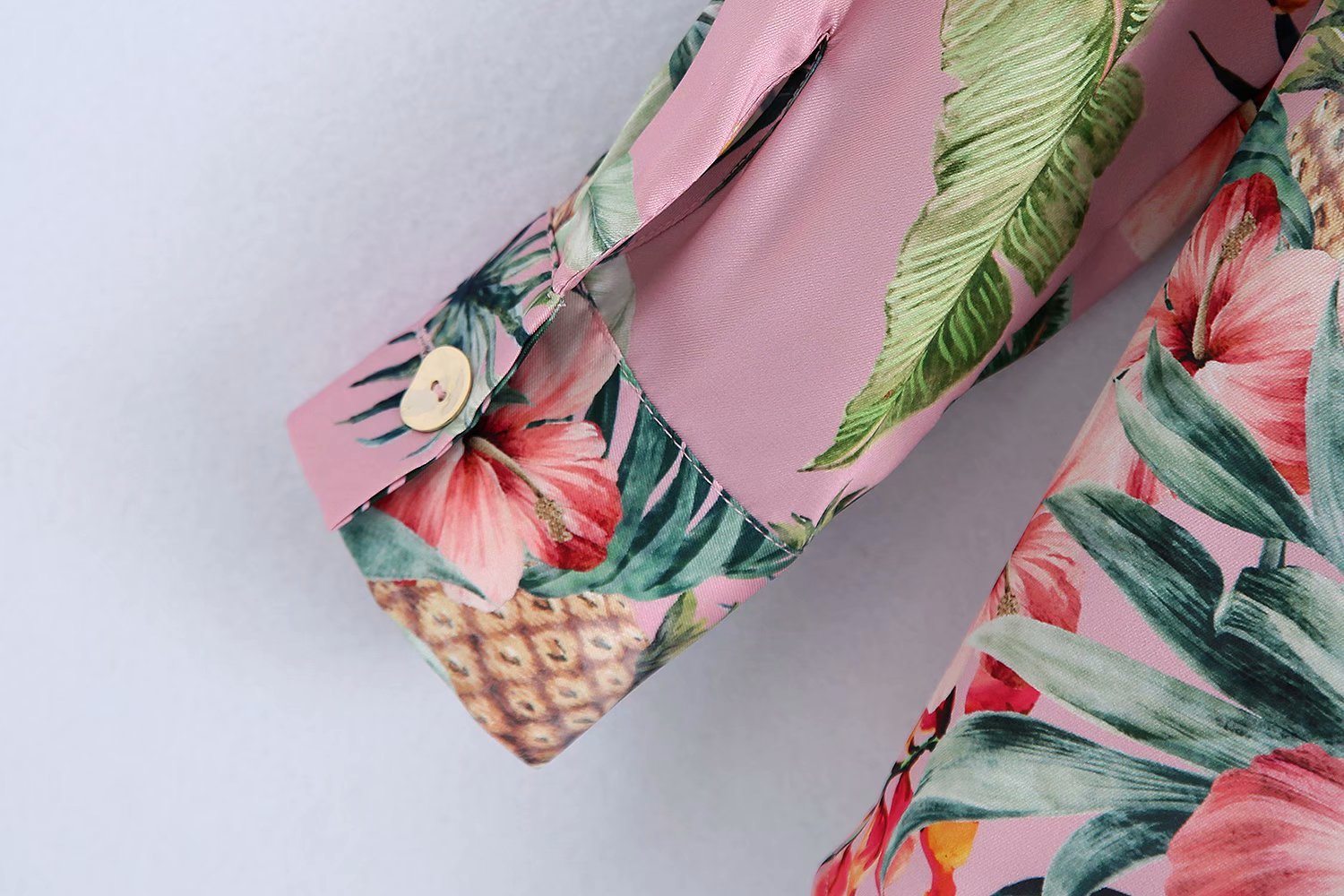 Lapel Long Sleeve Tropical Rainforest Print Pullover Chic Women's Shirt Casual Drape Loose Western Style Female Tops 210507