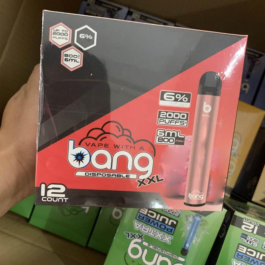 Bang XXL Disposable e cigarettes 2000 Puffs available Disposable Vape Pen Battery 800mAh 24 Colors available Electronic High Quality air bar
Bang XXL Disposable e cigarettes 2000 Puffs available Disposable Vape Pen Battery 800mAh 24 Colors available Electronic High Quality air bar