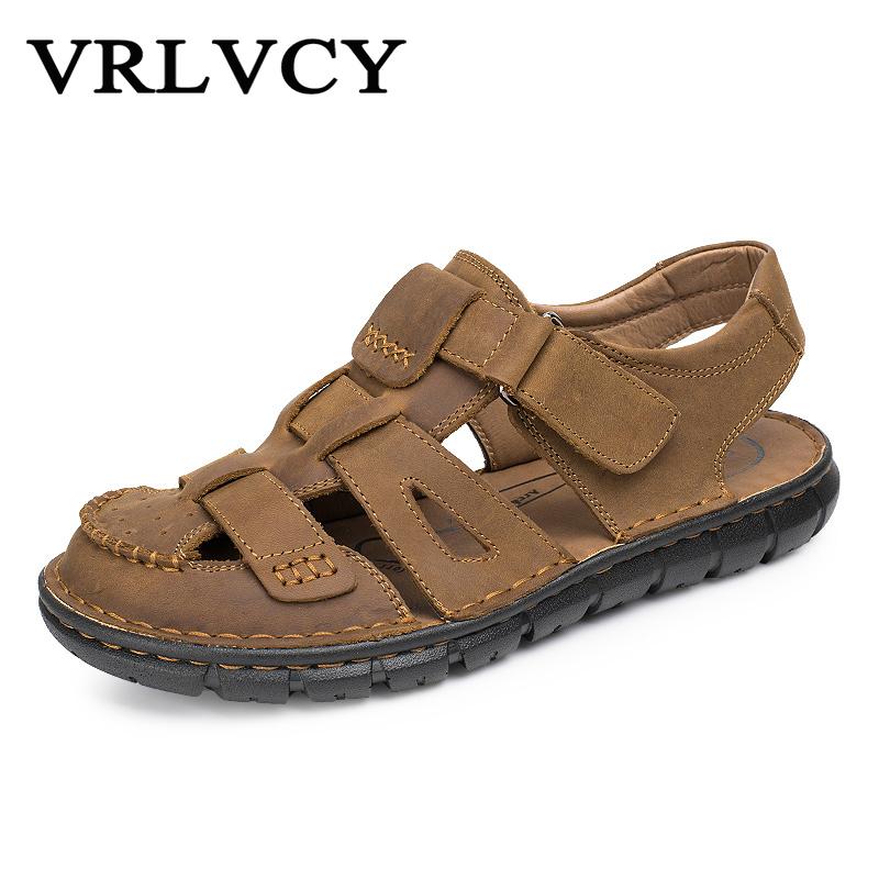 Sandals Men Genuine Leather Fashion Summer Shoes Slippers Big Size Men's Outdoor Soft, Black
Sandals Men Genuine Leather Fashion Summer Shoes Slippers Big Size Men's Outdoor Soft, Black