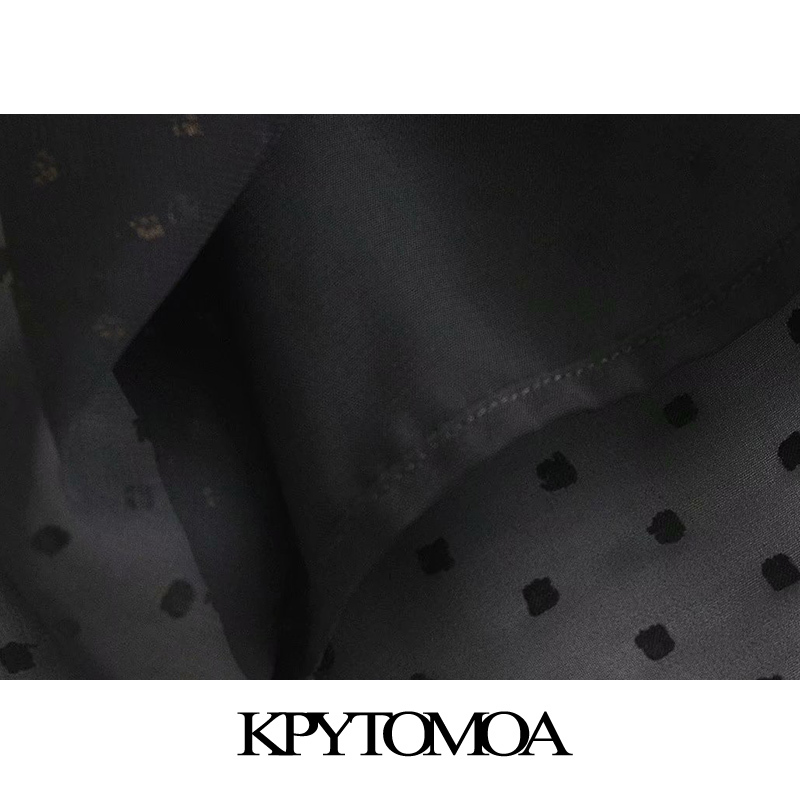 Women Fashion Semi-Sheer Bow Tied Dot Chiffon Blouses Long Sleeve With Lining Female Shirts Chic Tops 210420