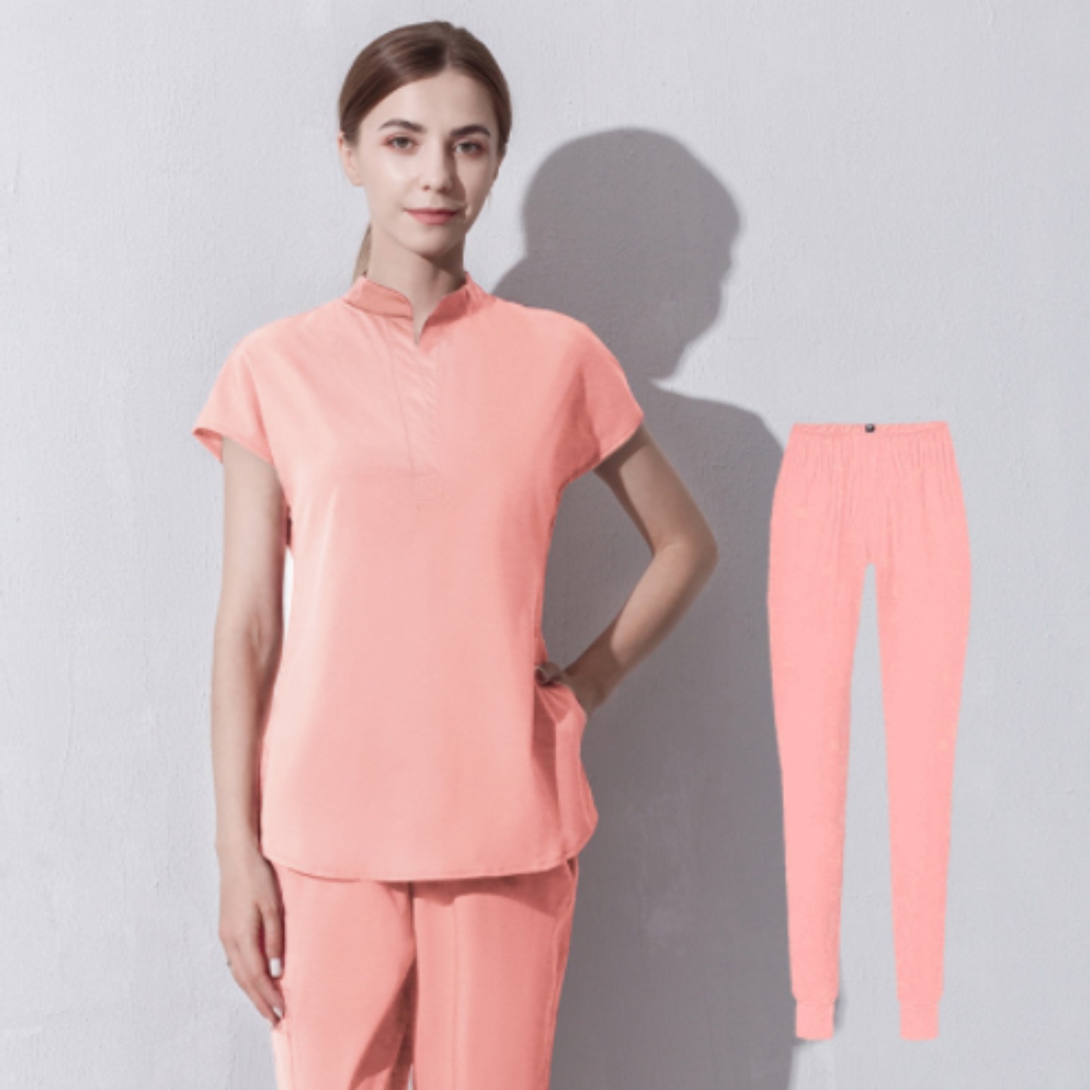 Medigo-017 Style Women Scrubs Tops+pant Men hospital Uniform Surgery Scrubs Shirt Short Sleeve Nursing Uniform Pet grey's anatomy Doctor Workwear