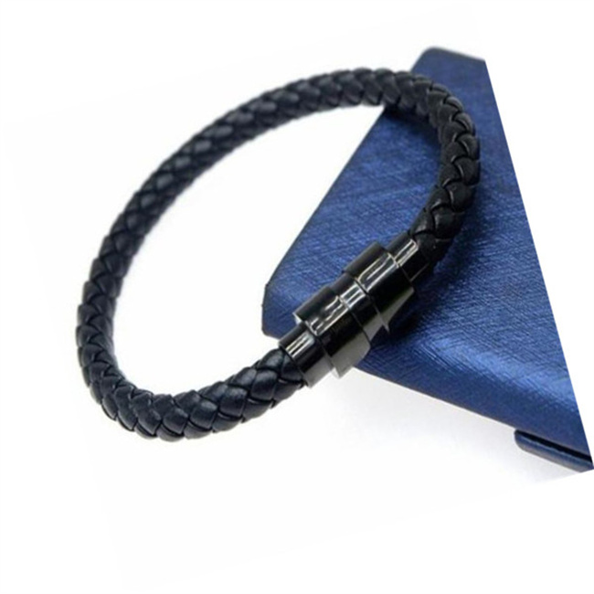 Designers Leather Bracelets Woven Antique Mens black Charm Bracelets Pulseira Masculina Magnet Man bangles fashion Jewelry