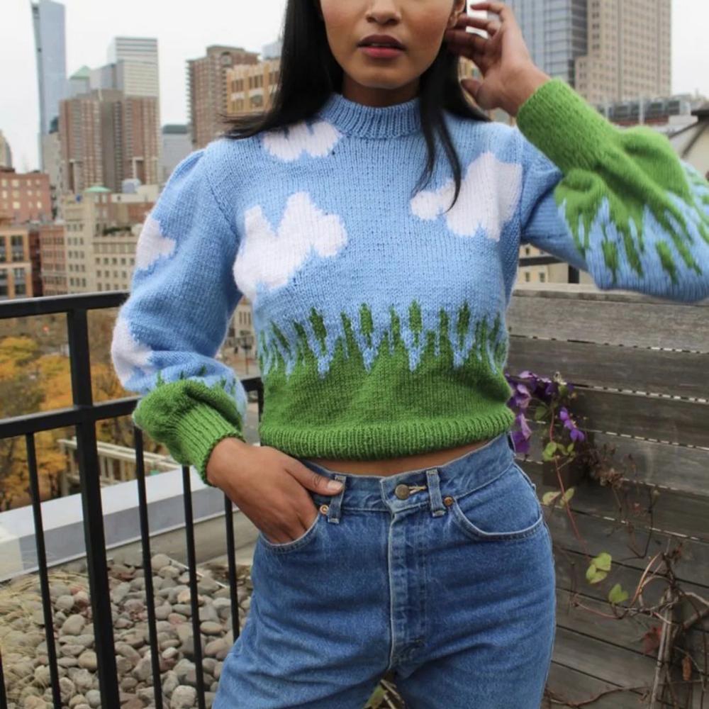 women fashion cartoon lantern sleeve o-neck sweater ladies winter chic pullovers sexy female casual style 210521, As picture
women fashion cartoon lantern sleeve o-neck sweater ladies winter chic pullovers sexy female casual style 210521, As picture