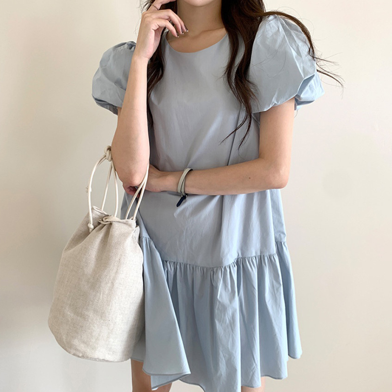 Neploe White Dress Woman Summer Fashion Casual Loose Dresses Women Korean Simple O Neck Plus Size Elegant Ropa Mujer 4l133 210422