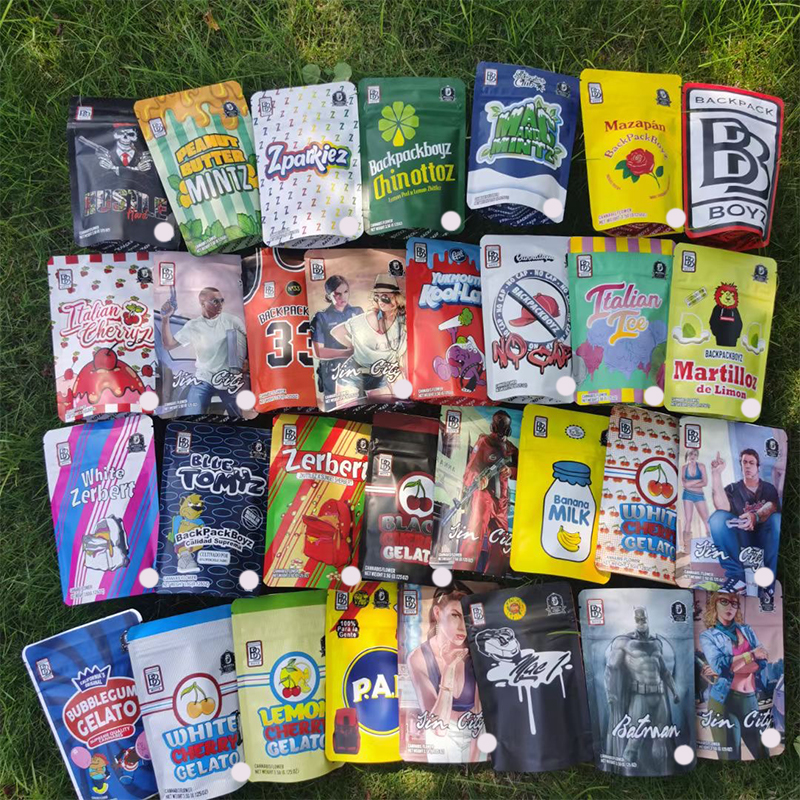 BB Bag 3.5g Mylar Bags 40 types Childproof Empty Stand Up Tomyz Merzcato BACKPACK BOYZ Reselable Pouch Edibles Zipper Packages for Dry Herb Nut Chip
BB Bag 3.5g Mylar Bags 40 types Childproof Empty Stand Up Tomyz Merzcato BACKPACK BOYZ Reselable Pouch Edibles Zipper Packages for Dry Herb Nut Chip