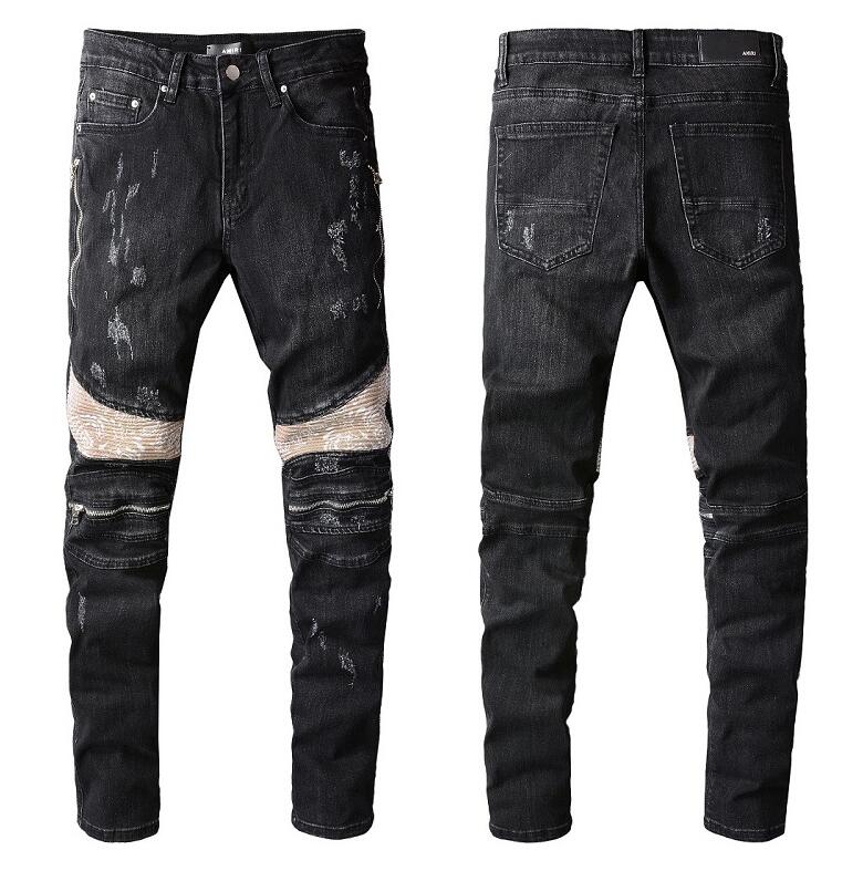 22SS European American street Casual fashion brand Men's Jeans Ripped Slim Fit Motorcycle jeans Men high quality jean 809#, Black
22SS European American street Casual fashion brand Men's Jeans Ripped Slim Fit Motorcycle jeans Men high quality jean 809#, Black