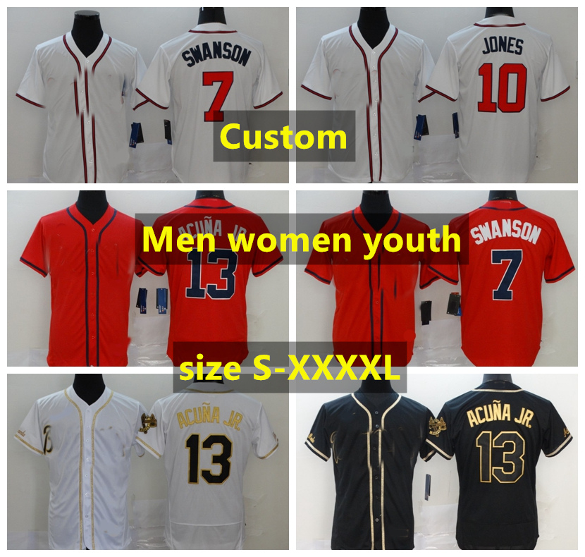 Custom Baseball Jerseys 13 Ronald Acuna Jr. 7 Dansby Swanson 5 Freddie Freeman men women youth size s-xxxxl, Blue;black
Custom Baseball Jerseys 13 Ronald Acuna Jr. 7 Dansby Swanson 5 Freddie Freeman men women youth size s-xxxxl, Blue;black