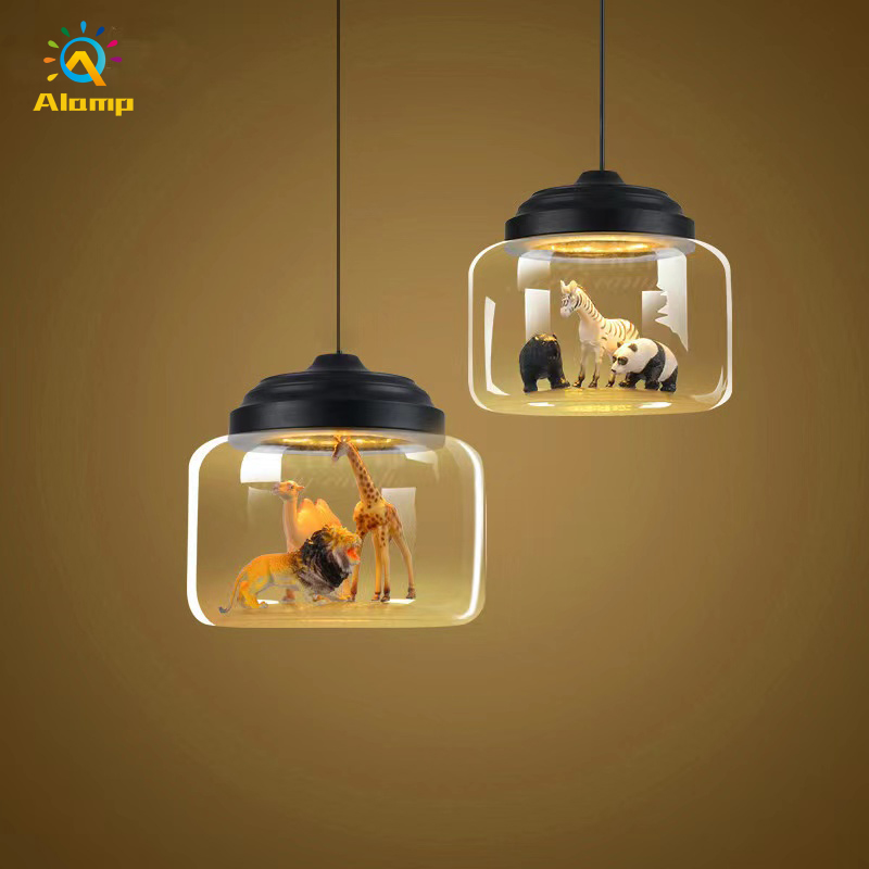 Clear Glass 3 Colors Pendant Light Lamp with Randomly Cartoon Animals Inside Drop Lights For Kids Cafe Bar Indoor Lighting
Clear Glass 3 Colors Pendant Light Lamp with Randomly Cartoon Animals Inside Drop Lights For Kids Cafe Bar Indoor Lighting