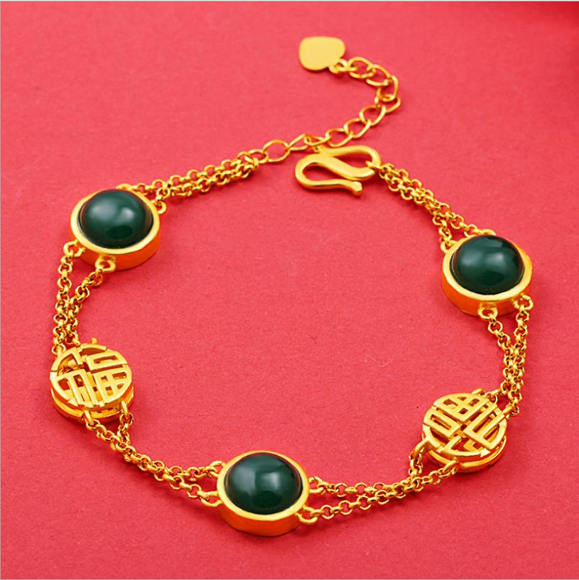 Retro court style 24k gold plated bracelet Hand chain wedding love heart bracelets for women link mother's gift friend souvenirs
Retro court style 24k gold plated bracelet Hand chain wedding love heart bracelets for women link mother's gift friend souvenirs