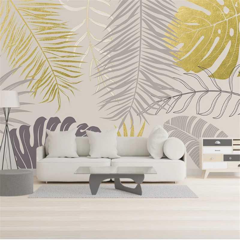 Wallpapers Wellyu Custom Large-scale Mural Nordic Simple Creative Hand-painted Golden Leaves Small Fresh Bedroom Background Wall Wallpaper
Wallpapers Wellyu Custom Large-scale Mural Nordic Simple Creative Hand-painted Golden Leaves Small Fresh Bedroom Background Wall Wallpaper