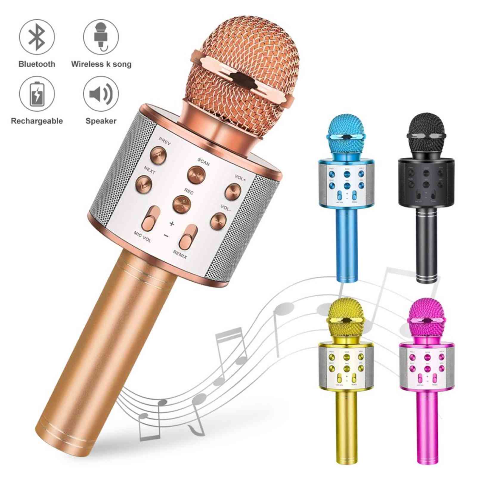 Bluetooth wirels karaoke microphone, handheld karaoke speaker, stage stereo, music toys, children's gifts.
Bluetooth wirels karaoke microphone, handheld karaoke speaker, stage stereo, music toys, children's gifts.