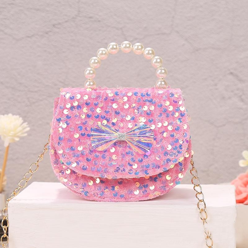 Korean Kids Mini Purses Handbags Cute Backpacks Shinny Sequin Girls Messenger Bag Baby Purse Party Hand Bag Gift
