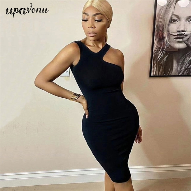 Free Sexy Hollow Black Bandage Dress Women V-neck Sleeveless Bodycon Club Nightclub Party Vestidos 210524