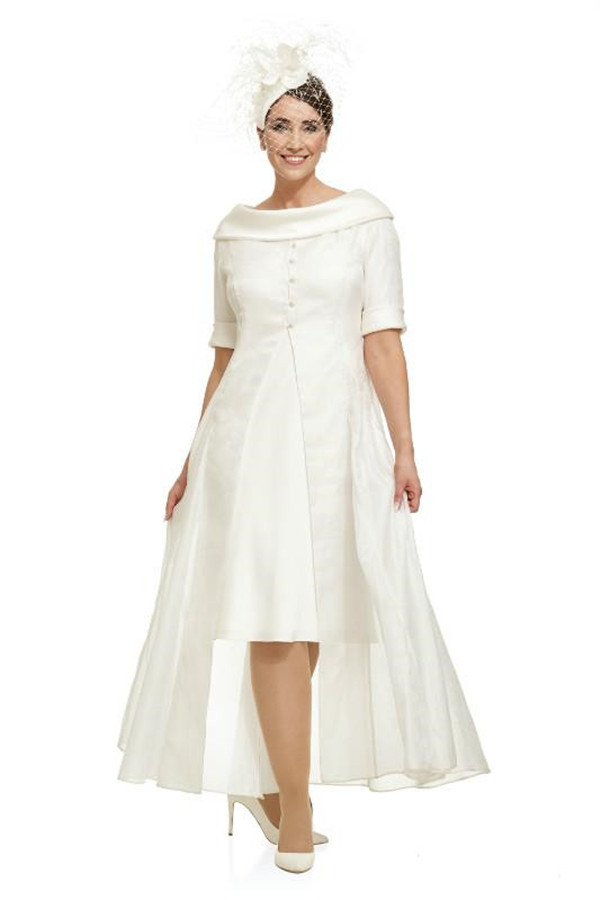 Modest Joyceyoung collection Jewel Half Sleeve Mother Of The Bride Dress With Jacket Satin Crystal Mother Dress Formal Evening Gowns