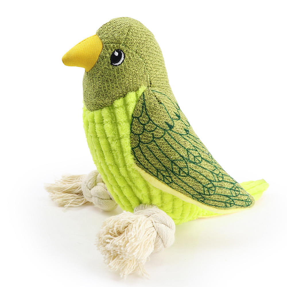 Pet Puzzle Interactive Plush Toy Interesting Corduroy Pineapple Grain Sound Parrot Bird Molar Toy Bite Resistant