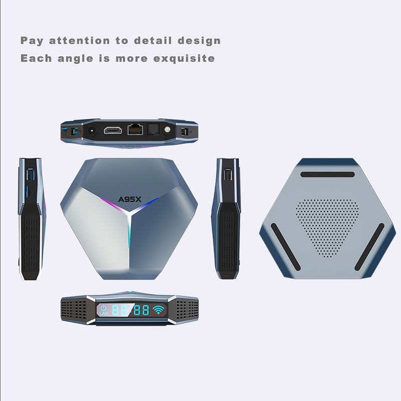 A95X F4 Android 11 TV Box Amlogic S905X4 Quad Core 4G 32G 2.4G 5G WiFi Bluetooth 8K RGB Light Smart TVbox